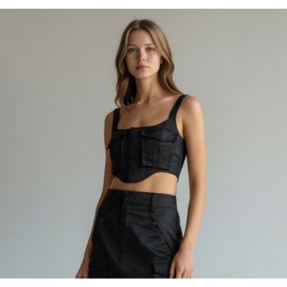 RtA Black Rodrigo Corset Top NWT - Size 4 - Picture 1 of 10